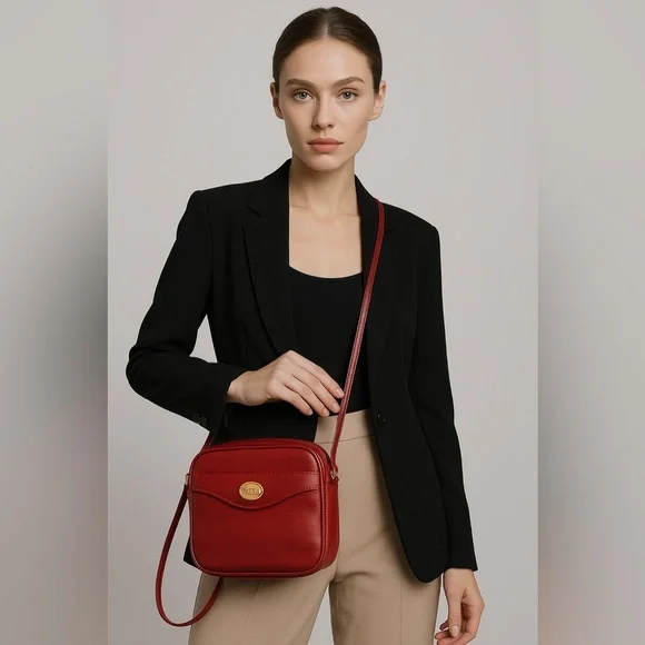 ✨ Vintage Monet Red Monogram Crossbody ✨ - Picture 9 of 9